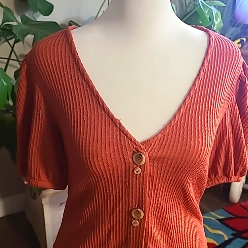 Rust color cotton dress